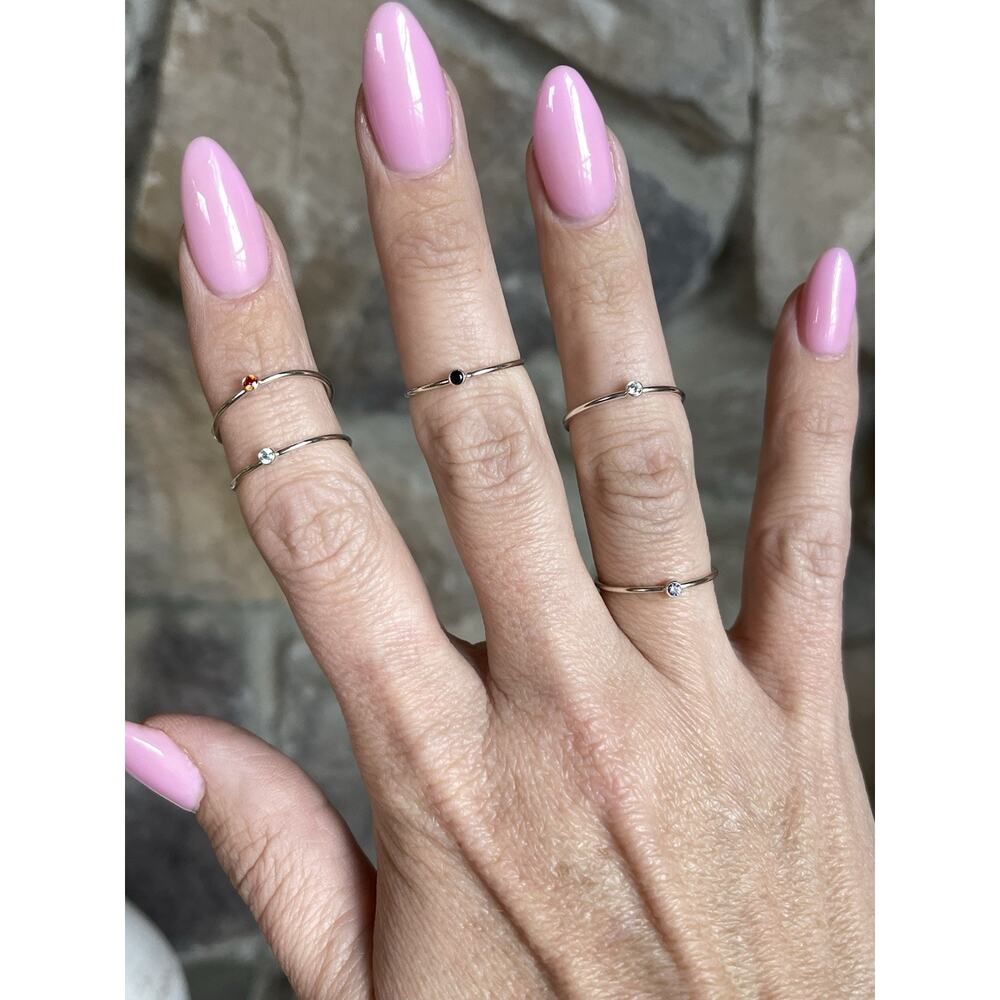 Sterling Silver Birthstone Stacking Ring Set 6.5 … - image 5